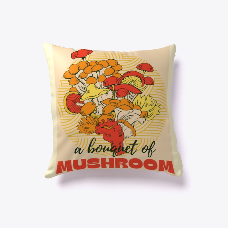 A bouquet of mushroom round background