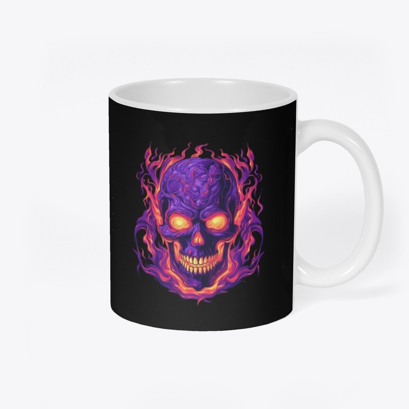 Flaming Skull Coffee Mug 