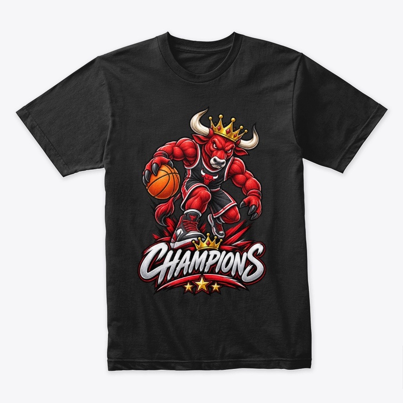 Crowned Bull Basketball Mascot 