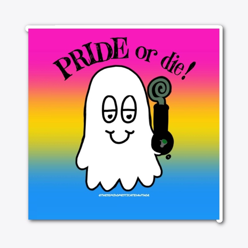 Bong Ghost Pan PRIDE or die sticker