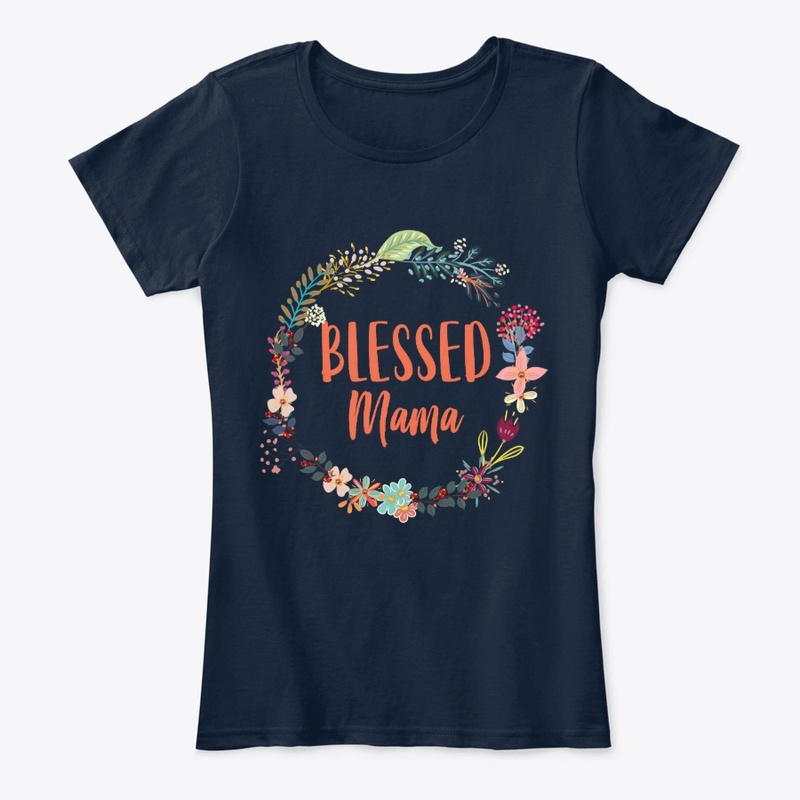 Moms Gift Floral Blessed Mama Shirt