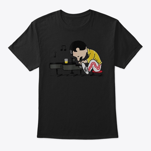 Queen Funny Designed Mercury Tshirt For  Black T-Shirt Front