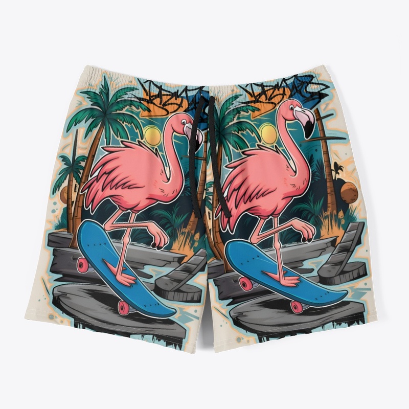 Skating Flamingo Paradise