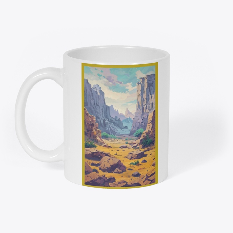 Abstract desert landscape with cactus