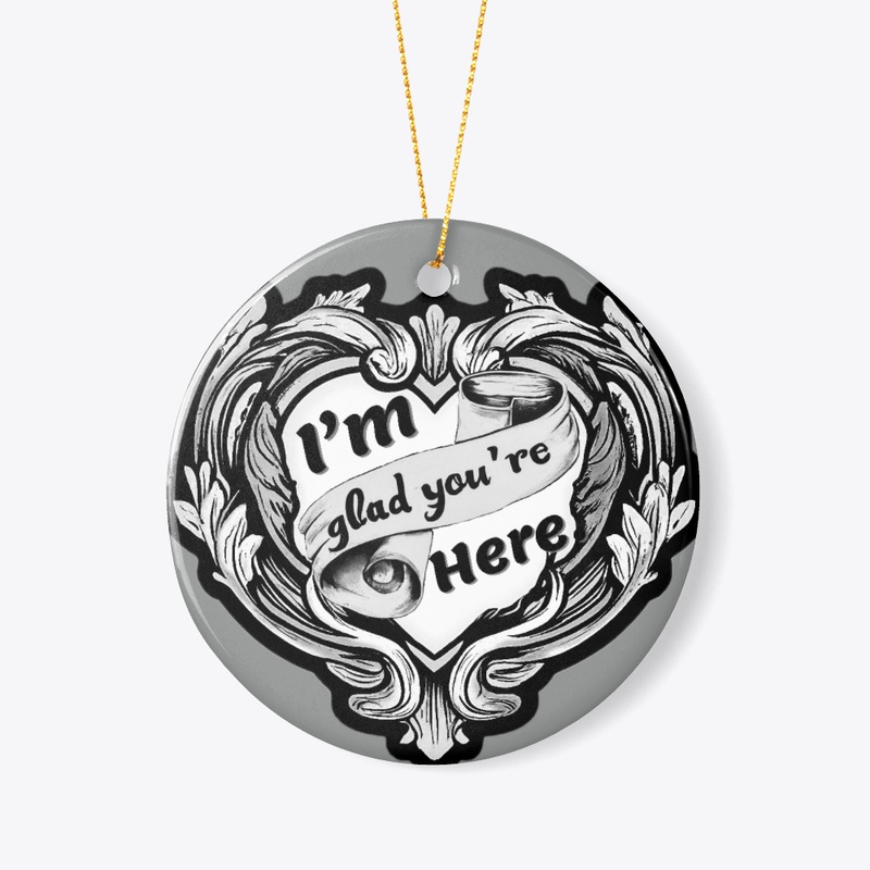 Baroque Heart ornament in monochromatic