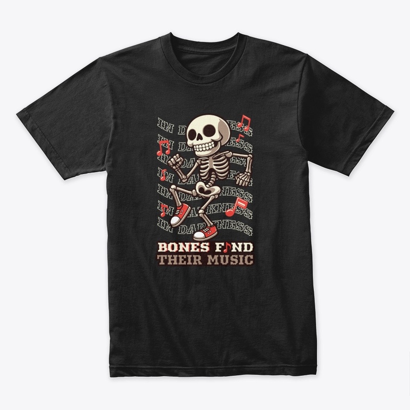 dance skeleton with musical notes