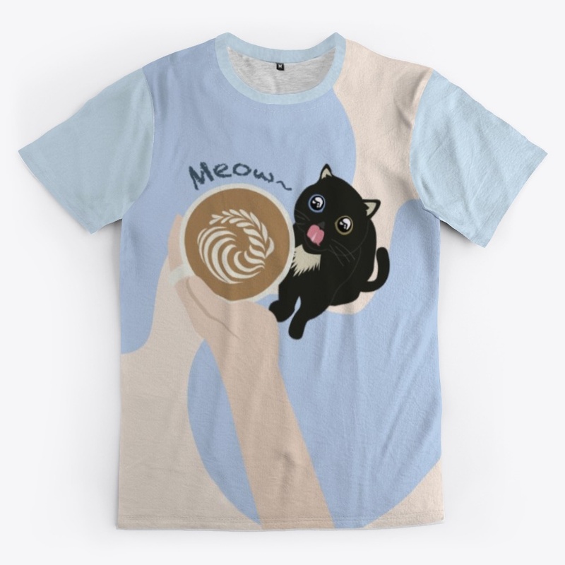 Black Kitten & Latte Meow