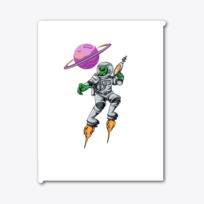 White Astronaut Graphic T-Shirt