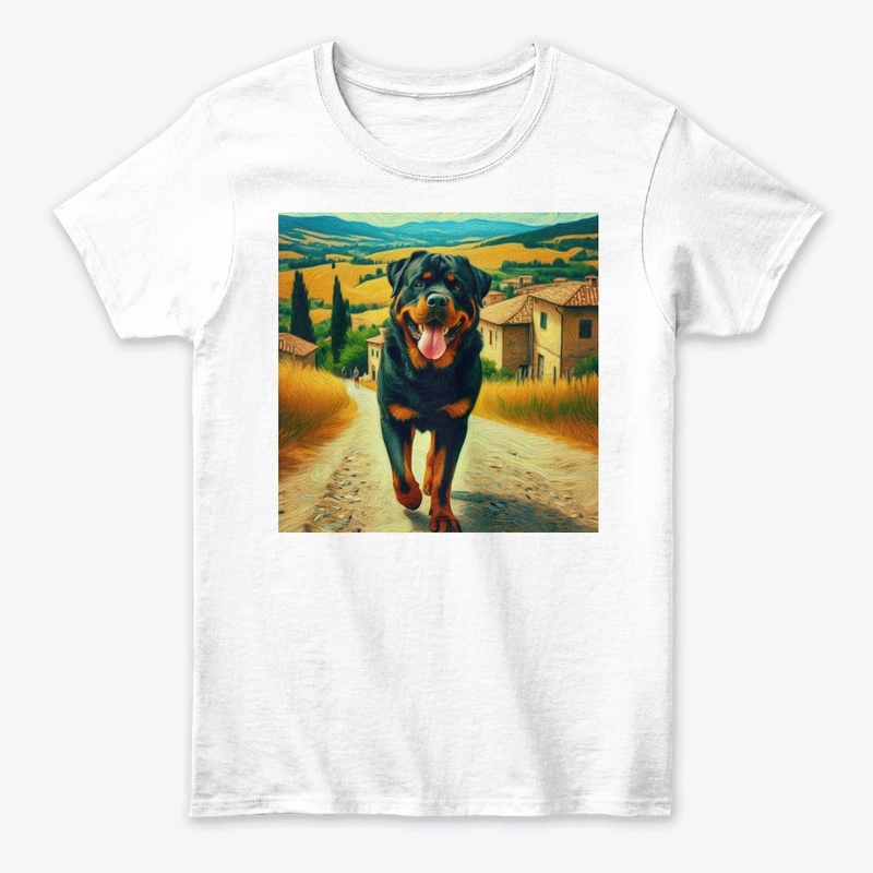 Rottweiler in a summer day