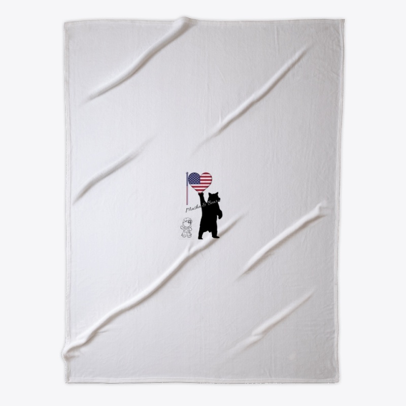 Masha & Bear 4th July American flag Tee