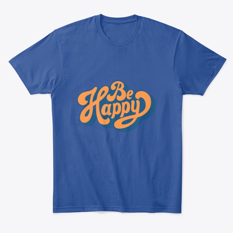 Be Happy Trendy Vintage Typography