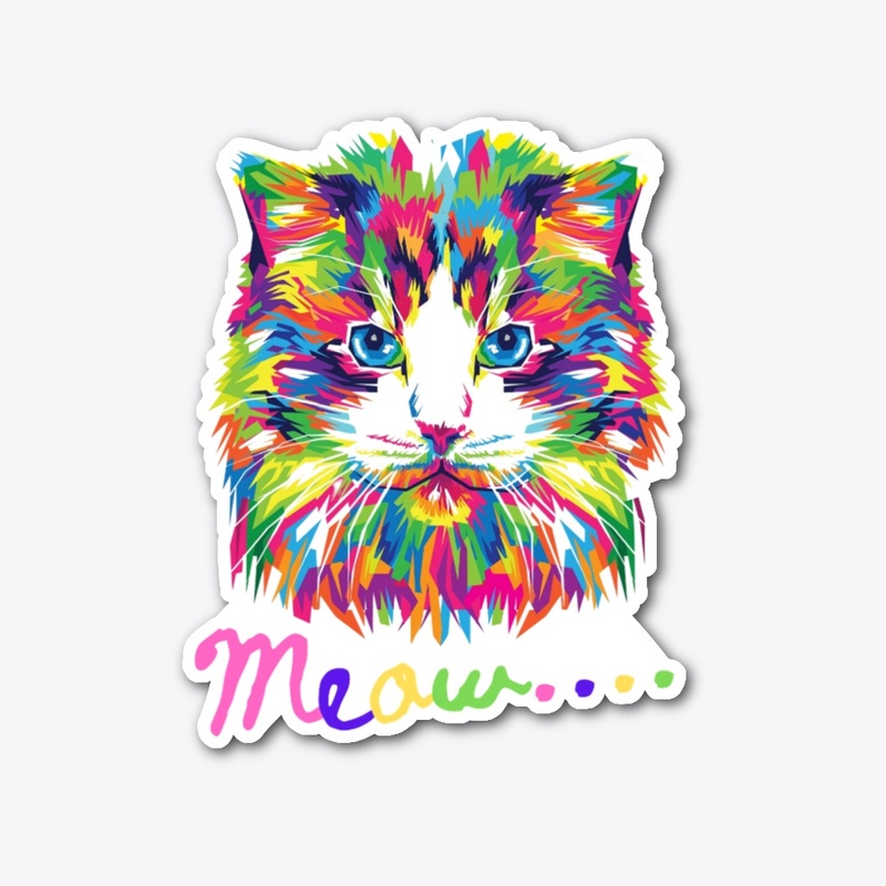 MEOW Cute & Playful Cat- T-Shirt design