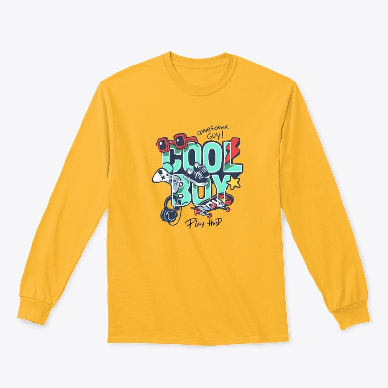 Cool boy slogan with cartoon boy t shirt