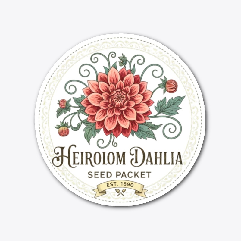 Vintage Heirloom Dahlia Seed Package