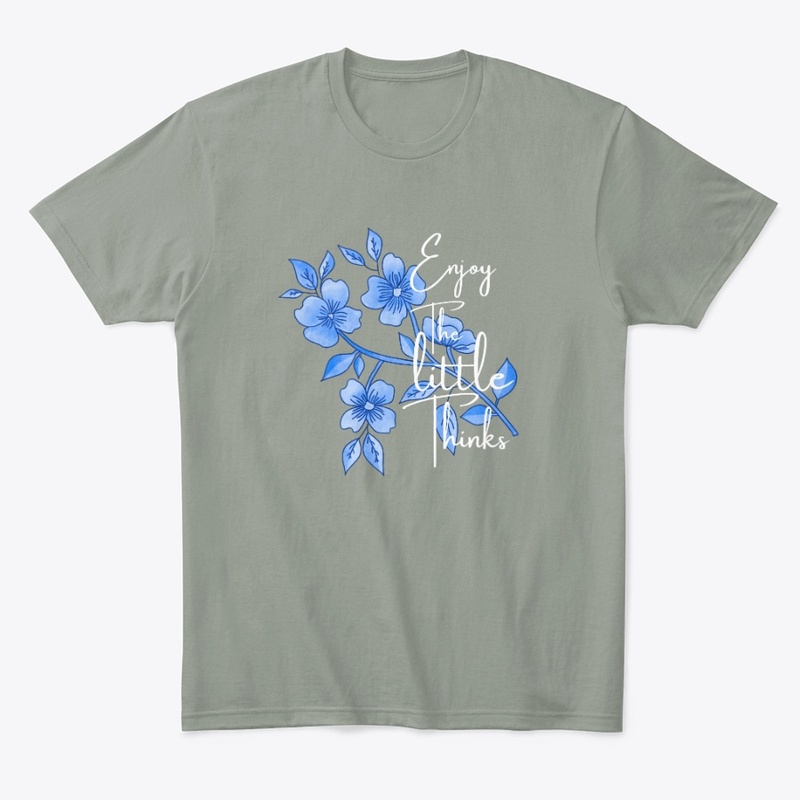 Enjoy The Little Things Blue Floral Art