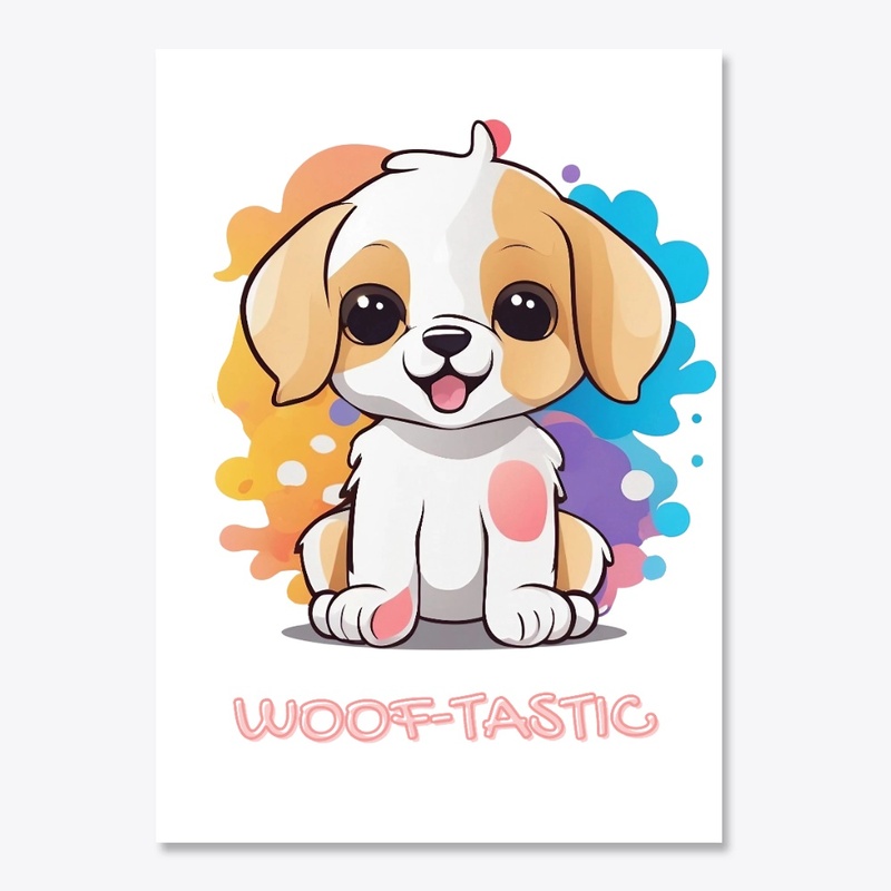 Cute Puppy with Colorful Spots