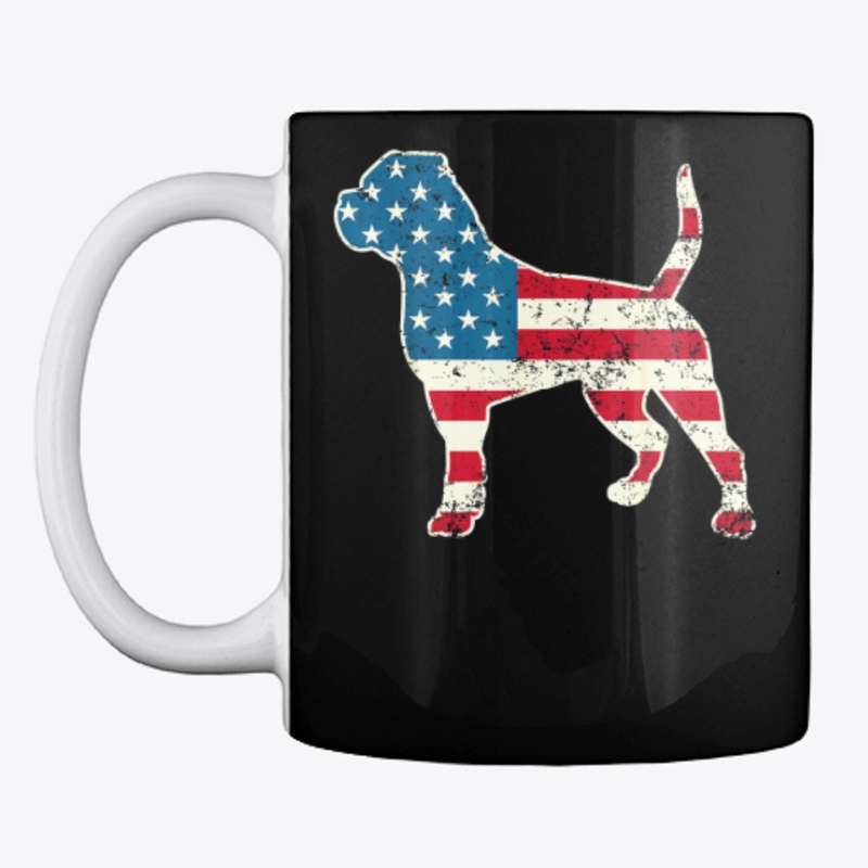 Bulldog 4th of July USA American Flag