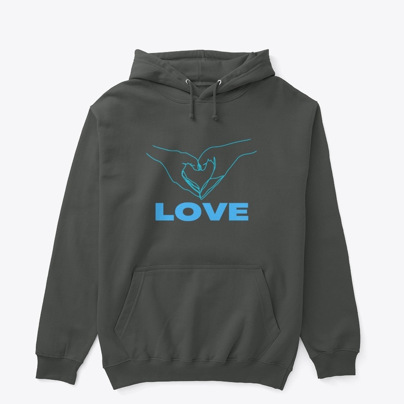 Blue Illustrative Love Hoodie 