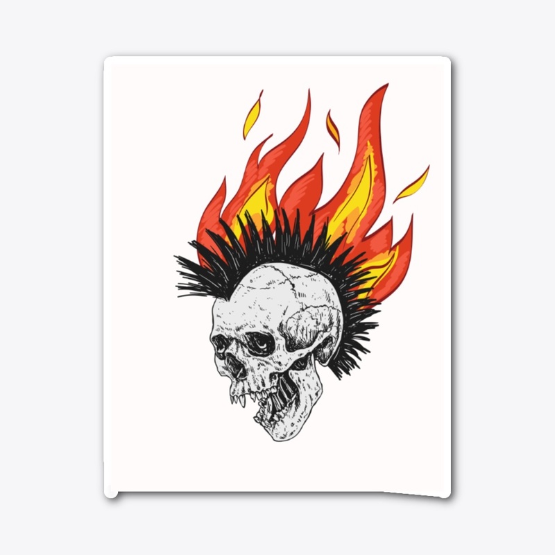 black orange gothic skull flame 