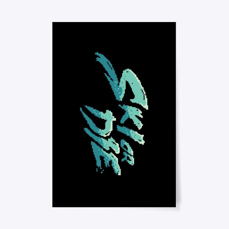 Ice Sunset Ski or die Pixel art Logo