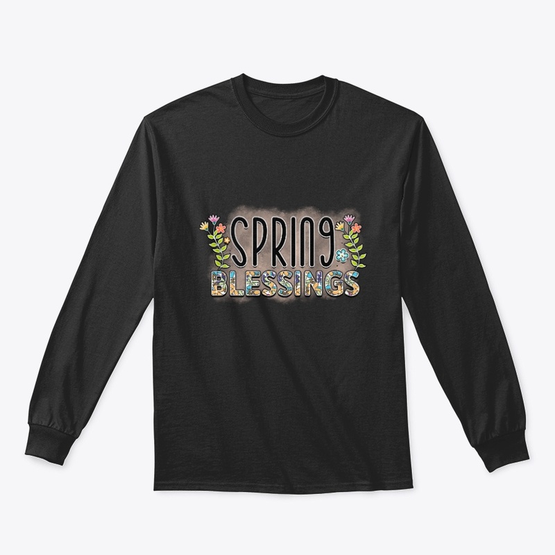 Spring Blessings Floral Text