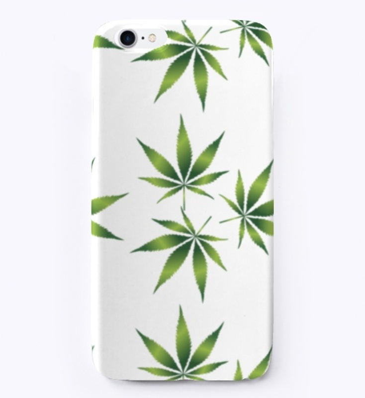 White cannabis phone case