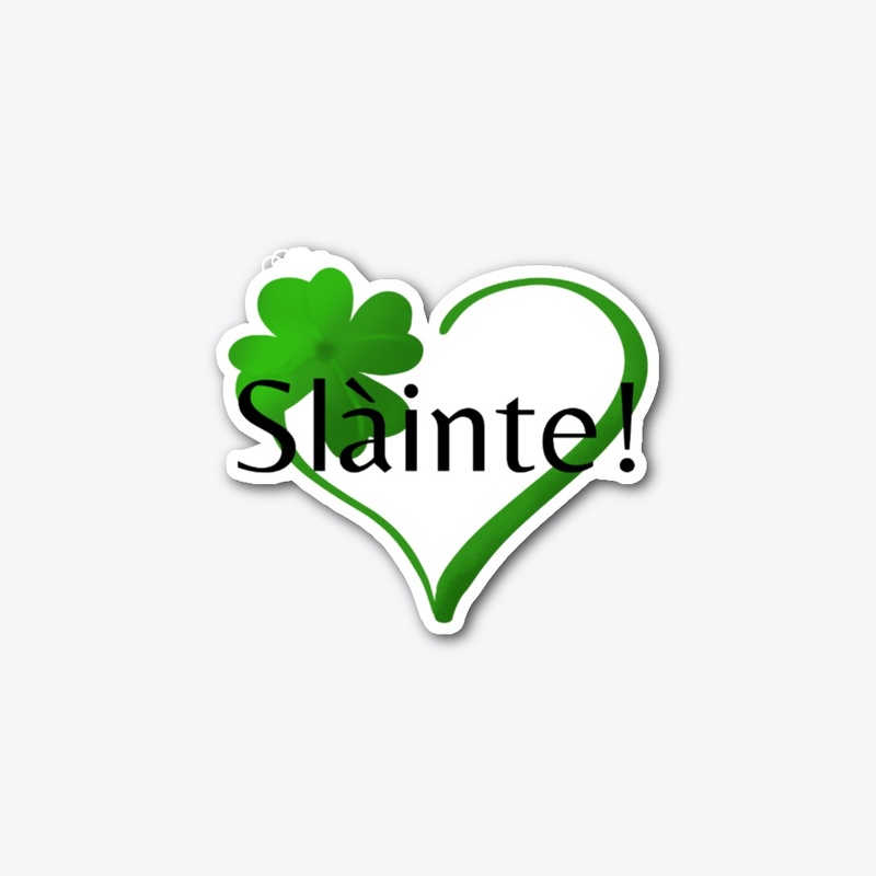 SLAINTE IRISH ST PATRICS SHAMROCK HEART