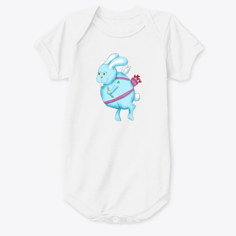 Big Blue Easter Bunny Cupid