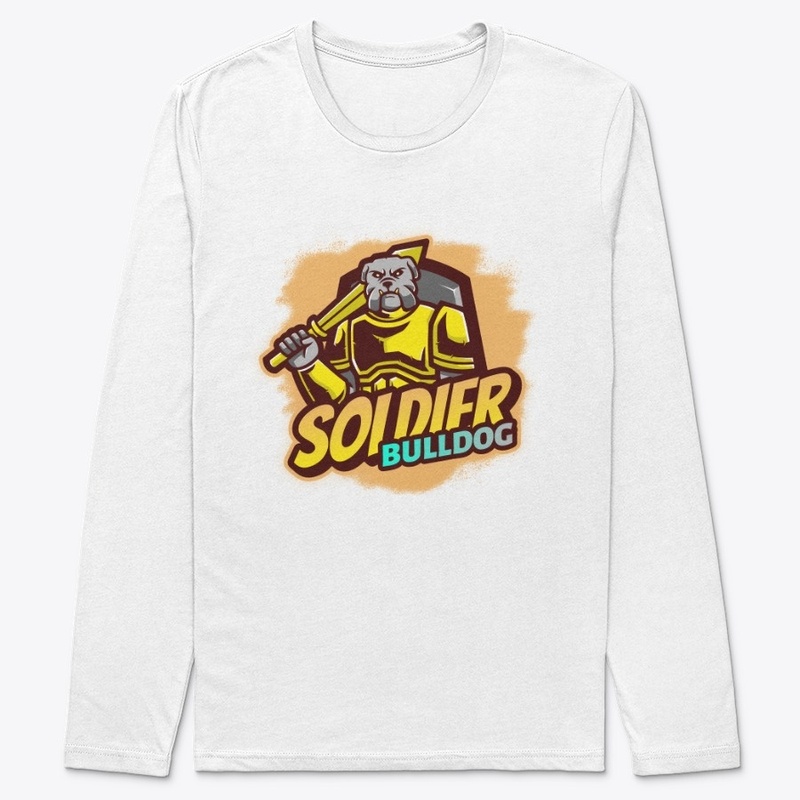 cartoon logo design: soldier bulldog