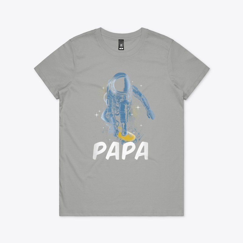 Astronaut Skateboarding  Papa
