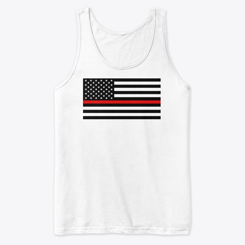 Thin Red Line Firefighters American Flag