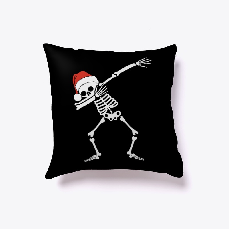 Dabbing Skeleton With Santa Hat