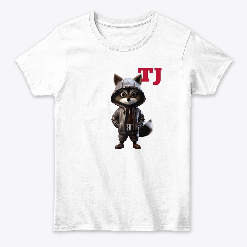 TJ leather hoodie racoon