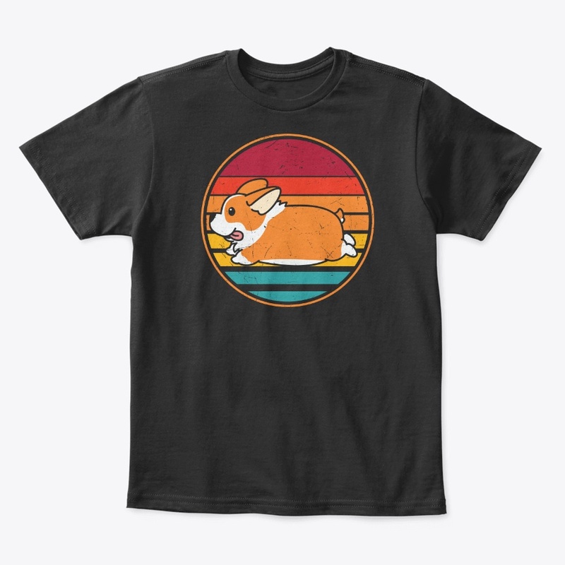 Cute Corgi With Rainbow Background