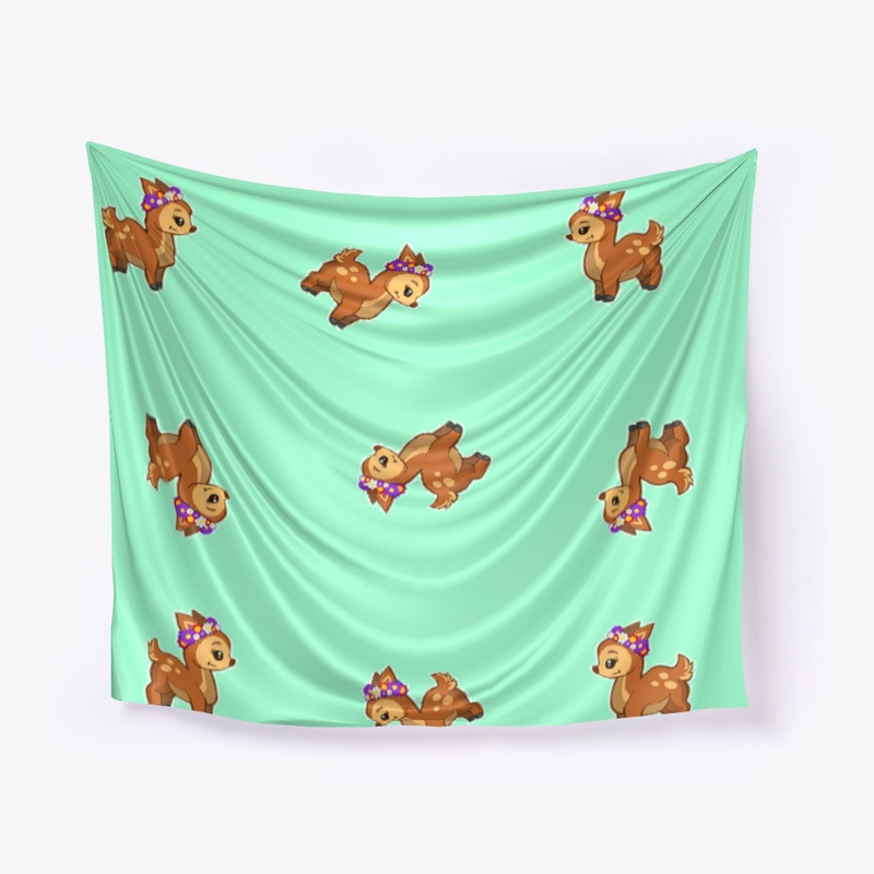 Cute deer on blue