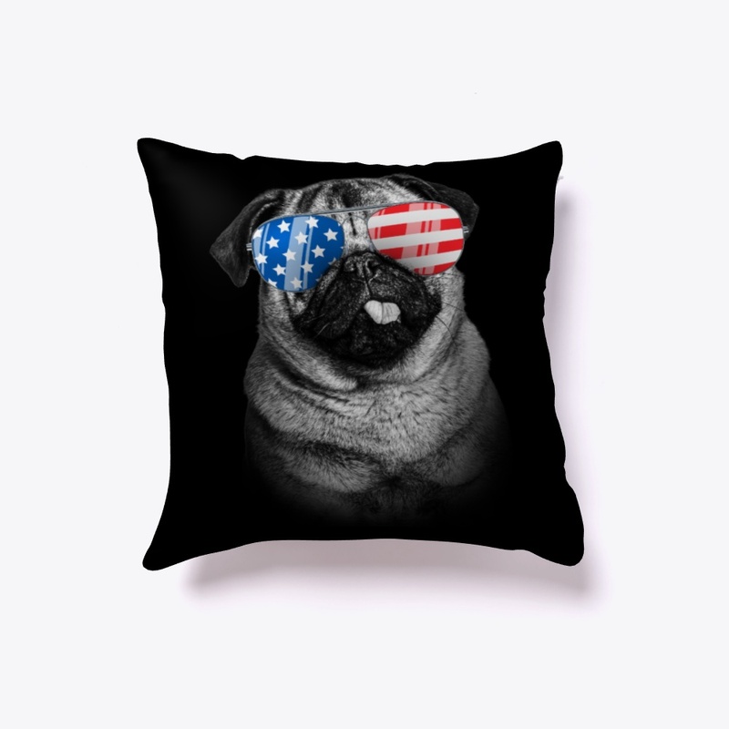 4th July Gifts Vintage Patriot USA Pug