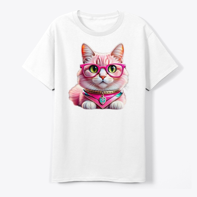Glamour Paws: Pink Cat & Glasses