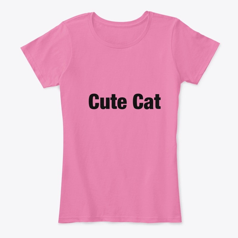 T Shirt with Cute Cat text logo