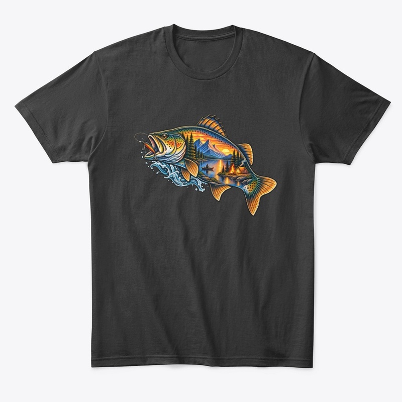 Fishing Adventure Trout T-Shirt Design