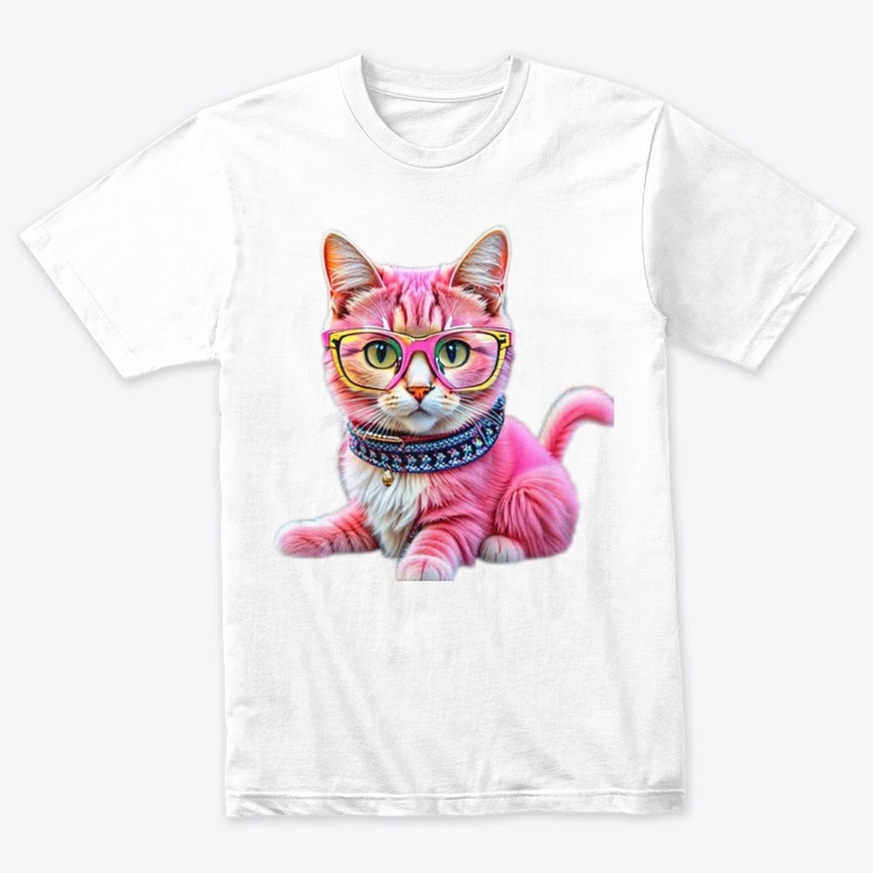 Pink Cat in Shades Tee: Feline Fab!