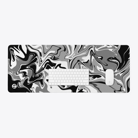 Desk Mat   Greyscale White T-Shirt Lifestyle