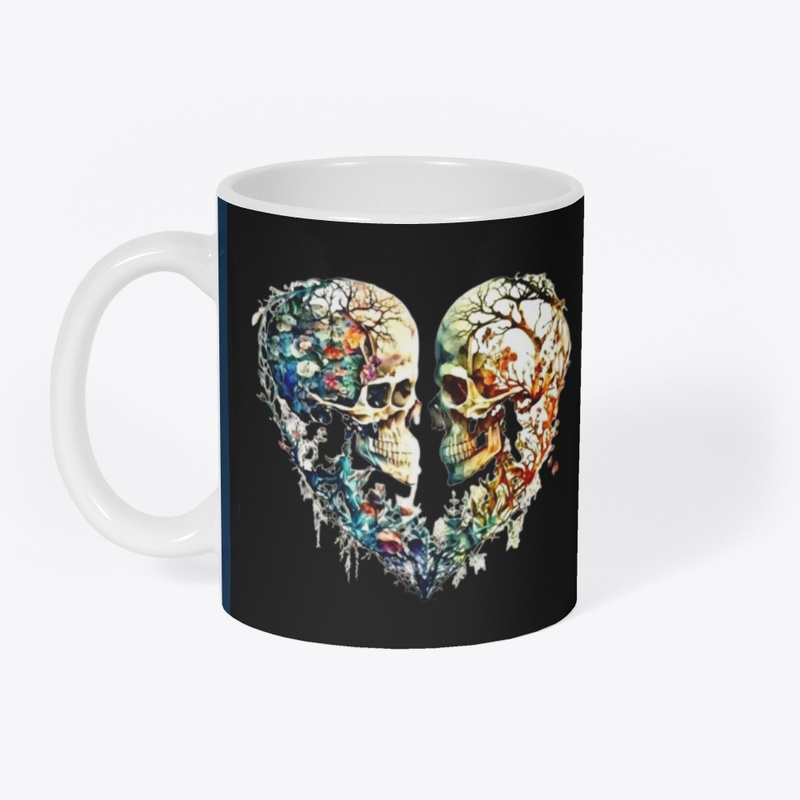 Romantic Gothic Skull Heart Mug