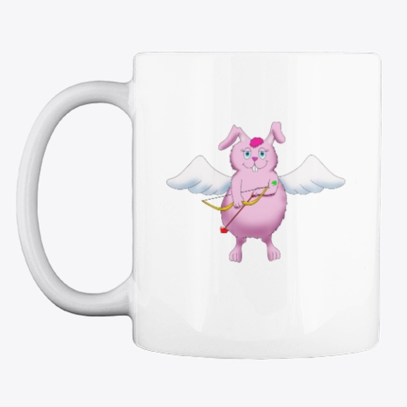 Pink Fluff Easter Bunny Cupid 