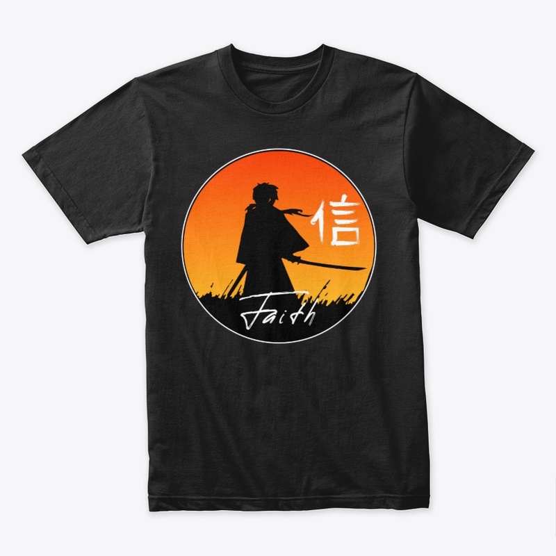 Faith Japanese Samurai hooded t shirt