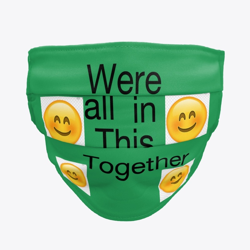 Green mask with smiley faces