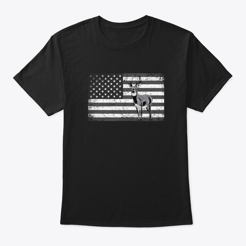 Camping T Shirt Usa American Flag And De Black T-Shirt Front