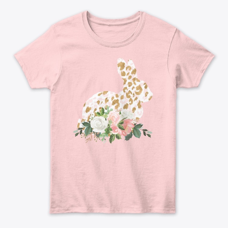 Leopard Print Bunny with Spring Flowers