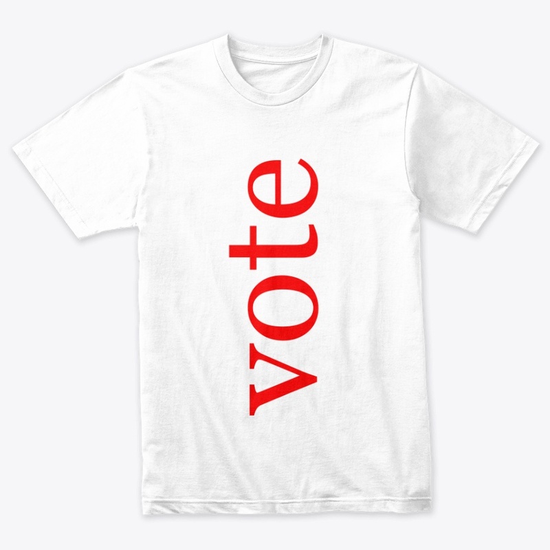 Vote Written in Red Vertical