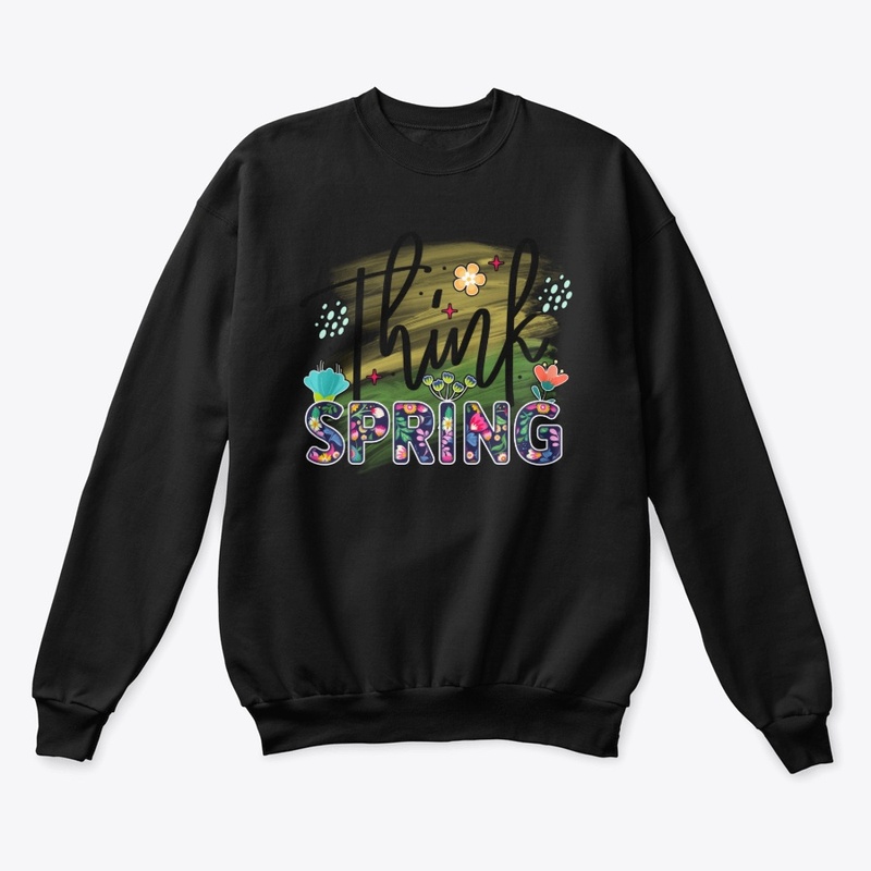 Think Spring Floral Text