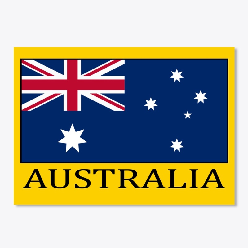 "Australia" Flag (Yellow Outline)